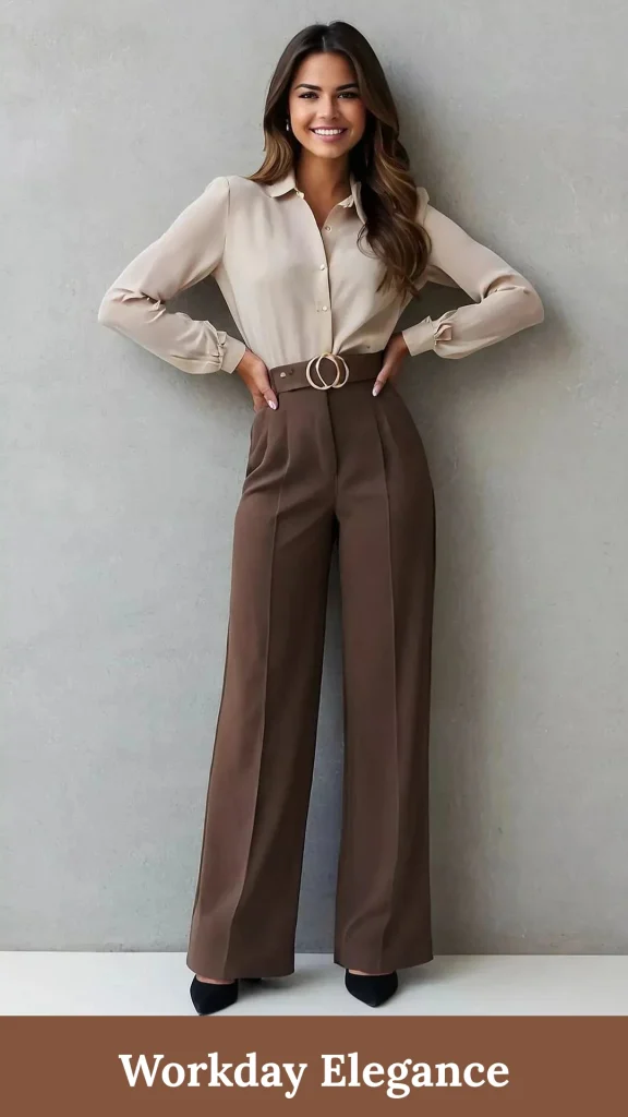 modern women's fashion look with chic clothing